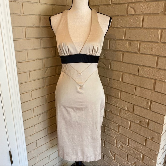 VINTAGE bebe y2k 2000s Party Cocktail Dress Mini Backless Going Out Bodycon Sz S - Picture 1 of 9